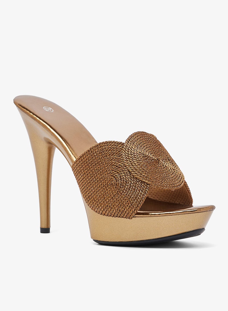 Ella Limited Edition Metallic High Heel Stiletto Platform Sandals - Image 2